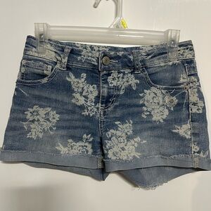 Cherokee Blue Floral Jean Shorts